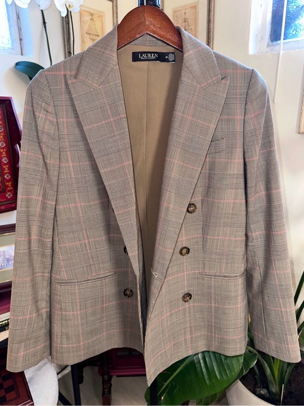 Ralph Lauren Glen Check
Double-Breasted Wool Blazer - Picture 7 of 12